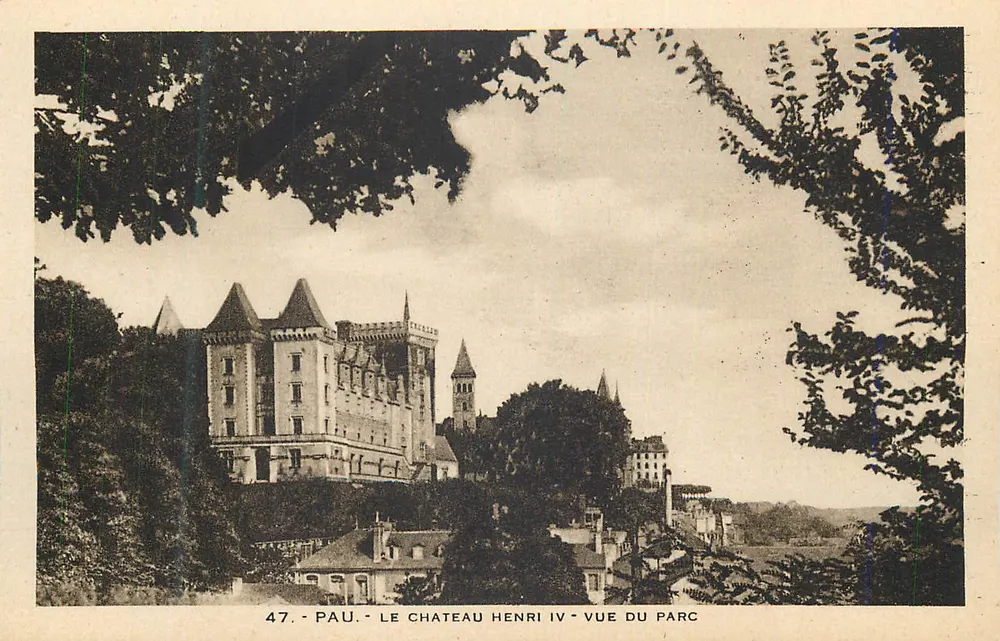 Pau - Schloss Henri IV - Ansicht des Parks - Vorderseite