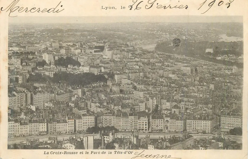 Lyon — Die Croix-Rousse und der Park der Tête-d'Or — St Gerrières 1902 - Vorderseite