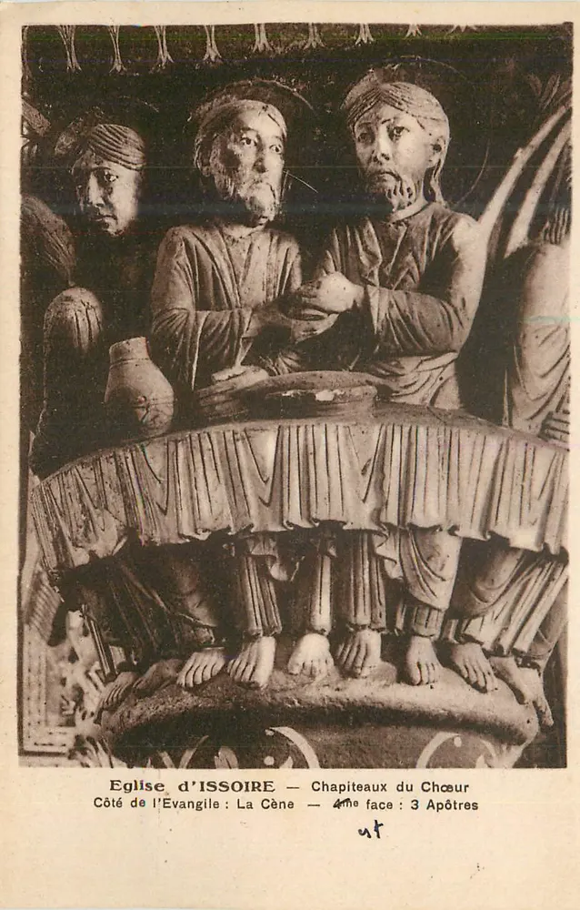 Kirche von Issoire — Kapitelle des Chors: 4. Seite — 3 Apostel - Vorderseite