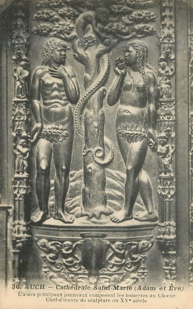 Auch — Kathedrale Saint-Marie (Adam und Eva) — Meisterwerk der Skulptur des 15. Jahrhunderts - Vorderseite