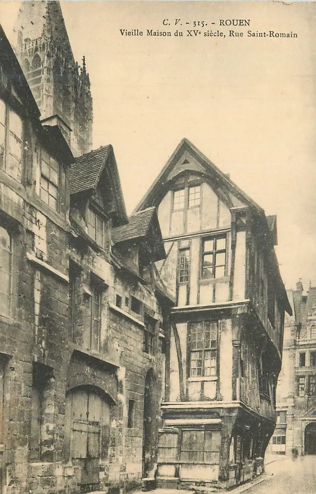 Rouen — Altes Haus des 15. Jahrhunderts, Straße Saint-Romain — C.V. - 315 - Vorderseite