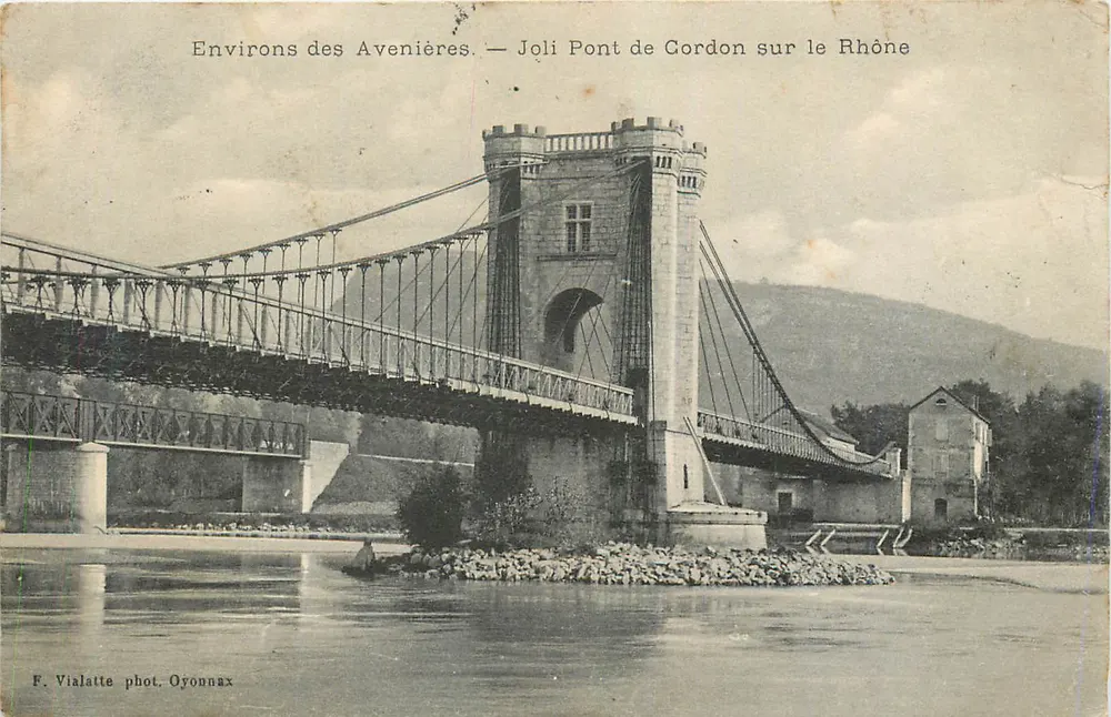 Brücke von Gordion über den Rhône — Umgebung von Avenières — F. Vialatte fot. Oyonnax - Vorderseite