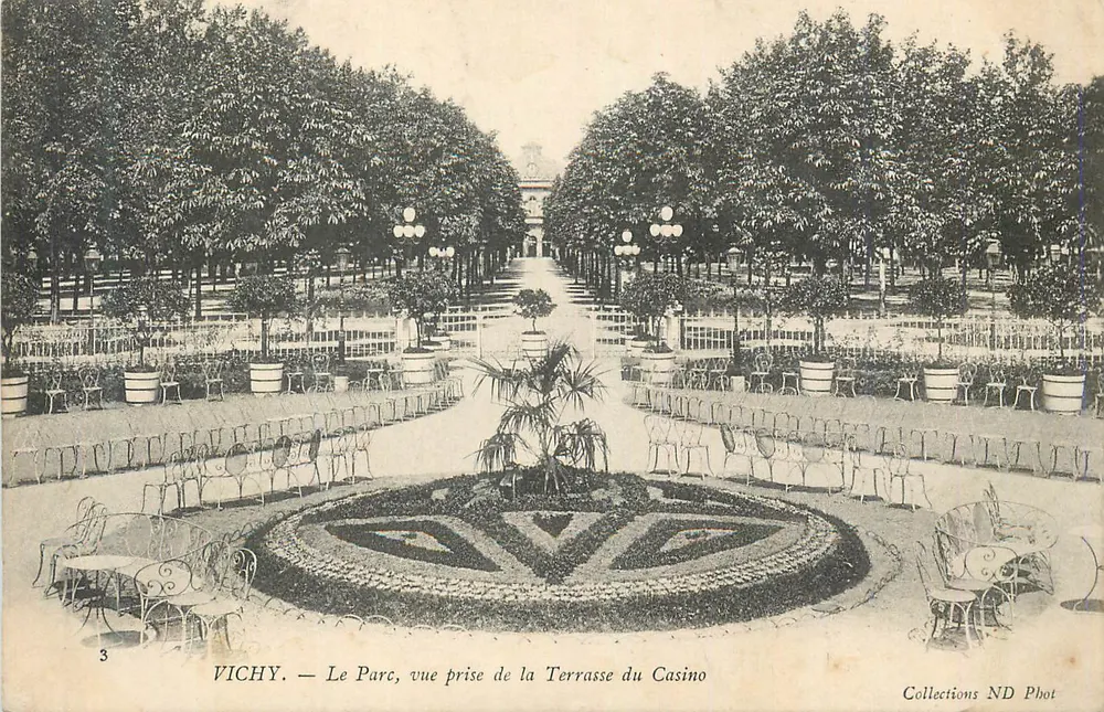 Vichy — Le Parc, Ansicht vom Casino-Terrassen — Collections ND Phot - Vorderseite