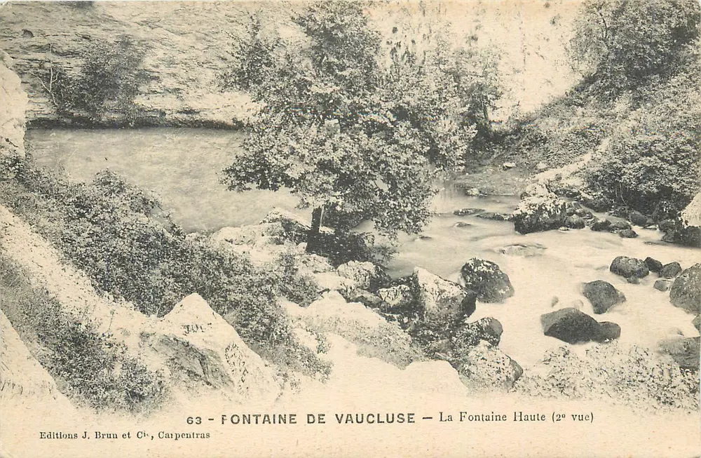 Fontaine de Vaucluse — Die Hohe Quelle (2. Ansicht) — Éditions J. Brun et Cie, Carpentras - Vorderseite