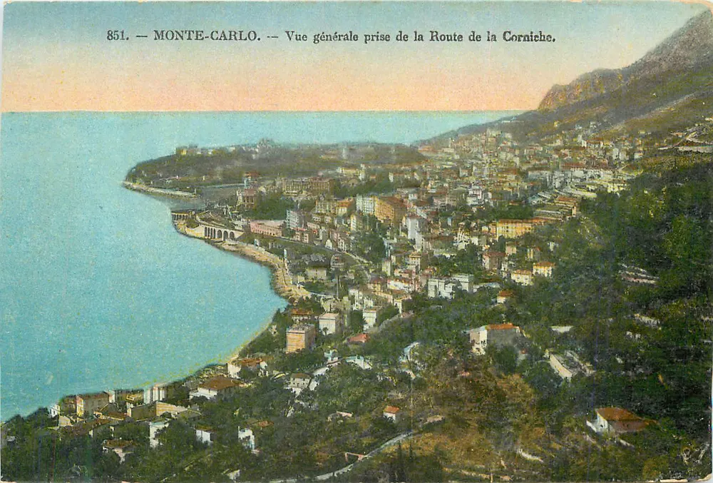 Monte-Carlo — Allgemeiner Blick vom Route de la Corniche — Verlag nicht sichtbar, Seriennummer 851 - Vorderseite