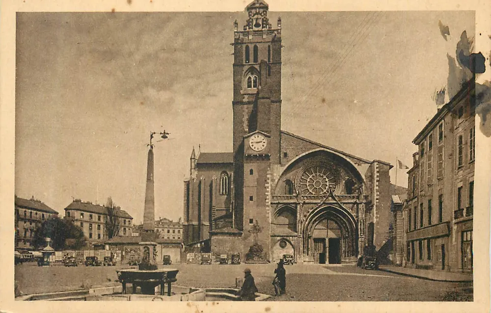 Plaza de la República — Catedral de San Pedro — Editor: A. Lefebvre, n° 1234 - Anverso