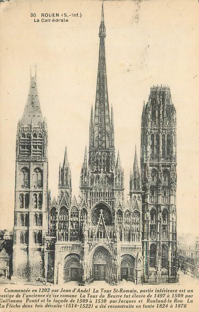 Rouen (Zuid-Oost) — De Kathedraal — Uitgever en serie-nummer niet leesbaar - Voorkant