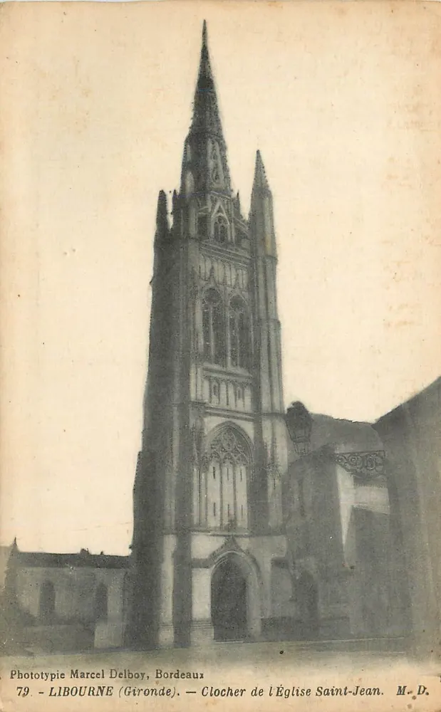 Libourne (Gironde) — Turm der Kirche Saint-Jean — Phototypie von Marcel Delboy, Bordeaux - Vorderseite