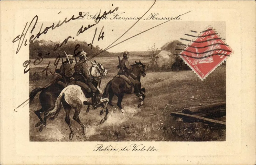 L'Armée Française. Hussards. — Relevé de Vedette — Éditeur non visible, série 6021 - Recto