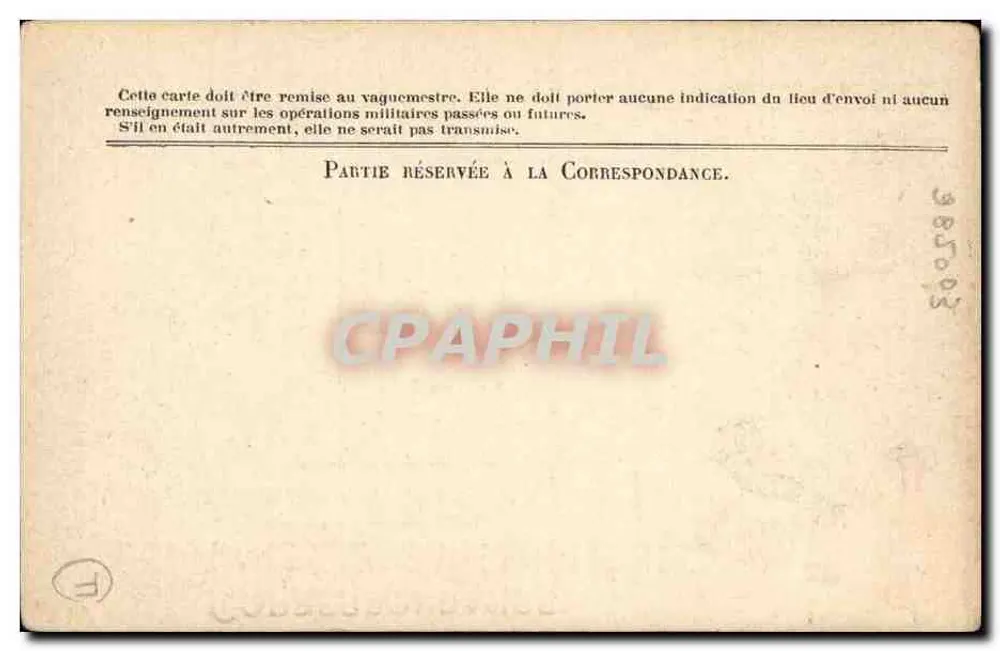 Correspondência das Forças da República — Carta em franquia — Stern Gr. - Verso