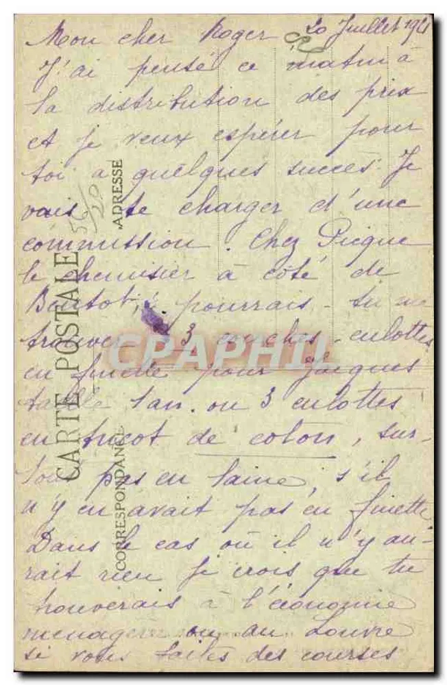 Traje de LORIENT — Coleção H. Laurent, Port-Louis — n°3102 - Verso