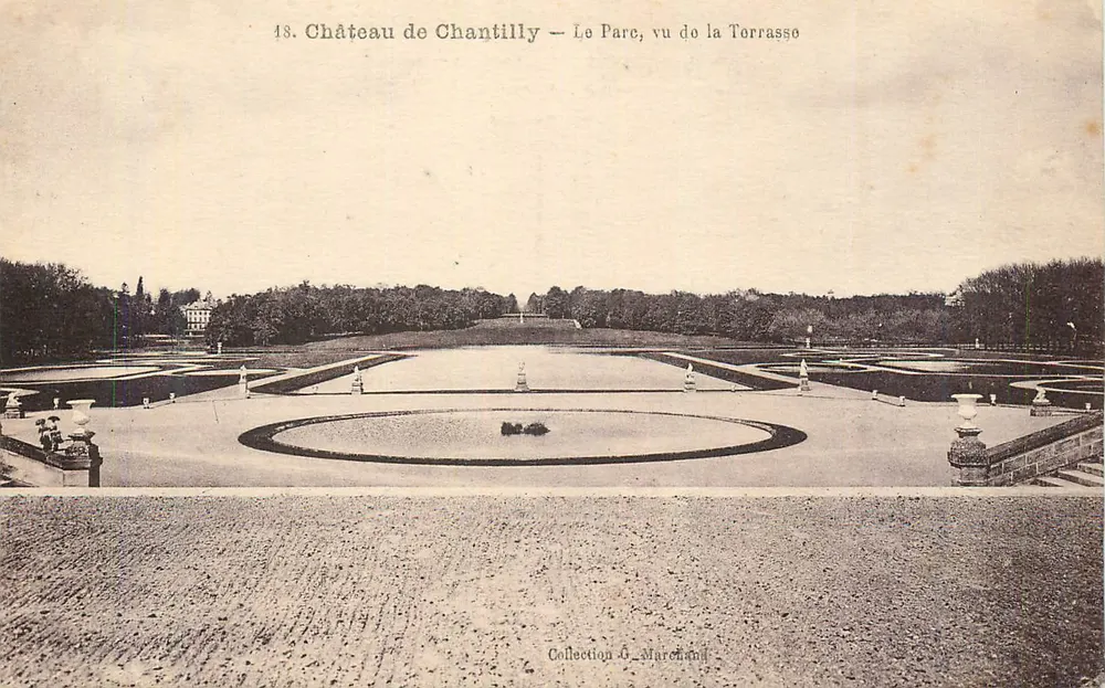Castello di Chantilly — Il Parco visto dalla Terrazza — Collezione G. Marchand - Recto