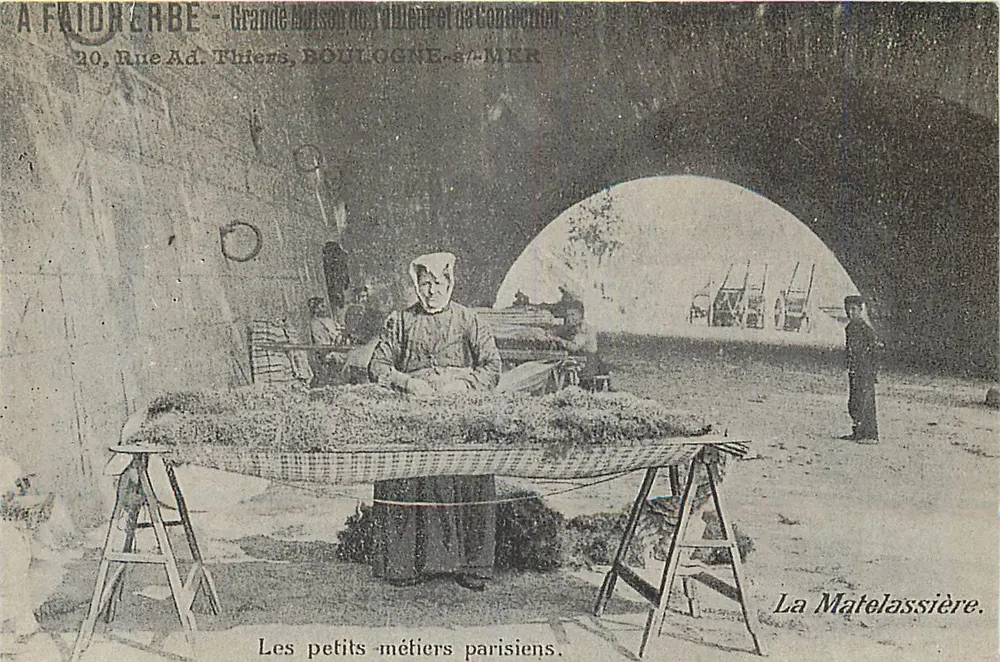 La Matelassière — I piccoli mestieri parigini — A. Faidherbe, 20 Rue Ad. Thiers, Boulogne-sur-Mer - Recto
