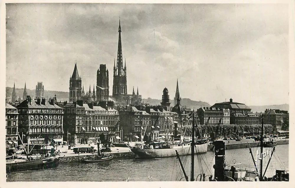 Ansicht des Hafens von Nantes — Kathedrale und Kai — unbekannter Verlag, Seriennummer 101 - Vorderseite