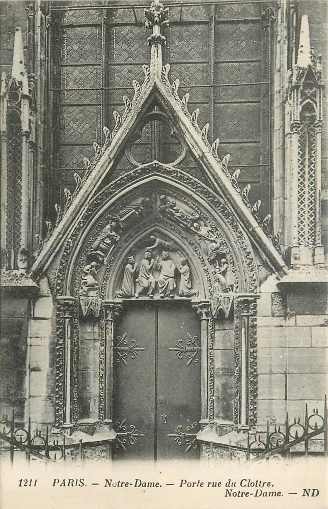 Paris — Notre-Dame — Porta da rua do Cloître — ND 1211 - Frente