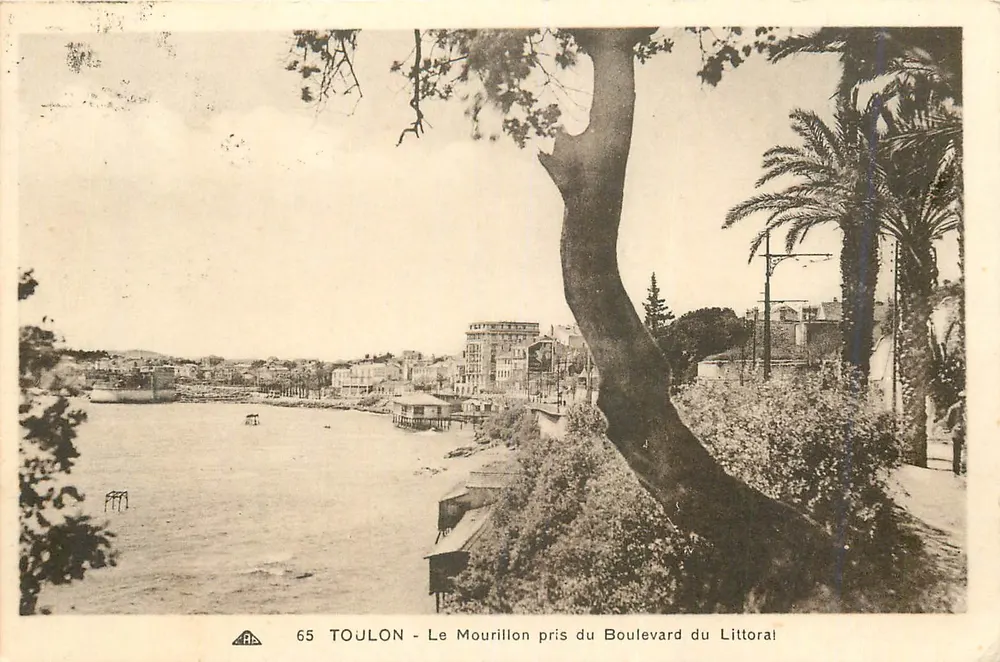 Toulon - Le Mourillon aus dem Boulevard du Littoral gesehen — Verlag A.P.A. Nr. 65 - Vorderseite
