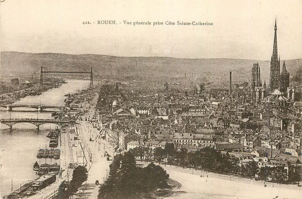 Rouen — Allgemeiner Blick von der Côte Sainte-Catherine — anonymer Verleger, Nr. 422 - Vorderseite