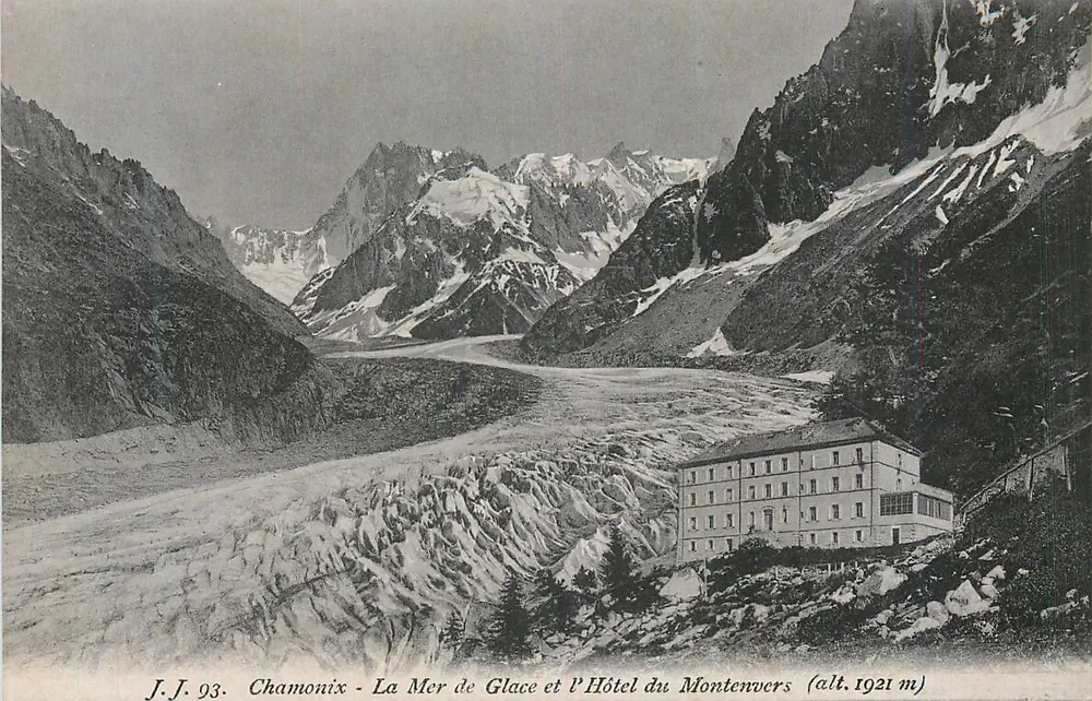 Chamonix - Die Mer de Glace und das Hotel du Montenvers (Höhe 1921 m) — J.J. 93 - Vorderseite