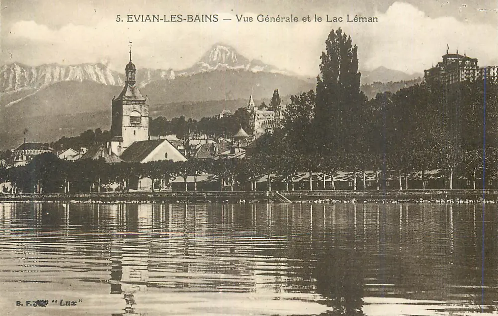 EVIAN-LES-BAINS — Allgemeine Ansicht und See Léman — B.F. Lux - Vorderseite