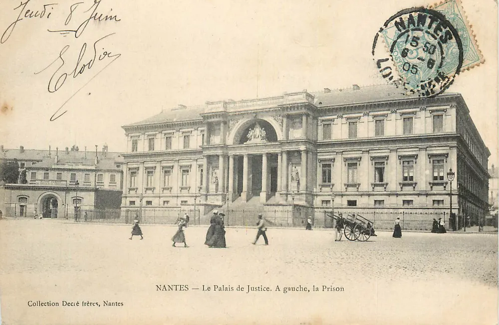 NANTES — Das Palais de Justice. Links, das Gefängnis — Sammlung Decré frères, Nantes - Vorderseite