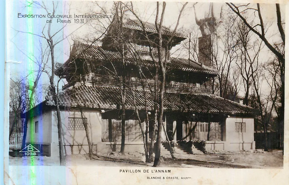 앤티크 엽서 파리 국제 식민지 박람회 1931년 안남관 - 앞면