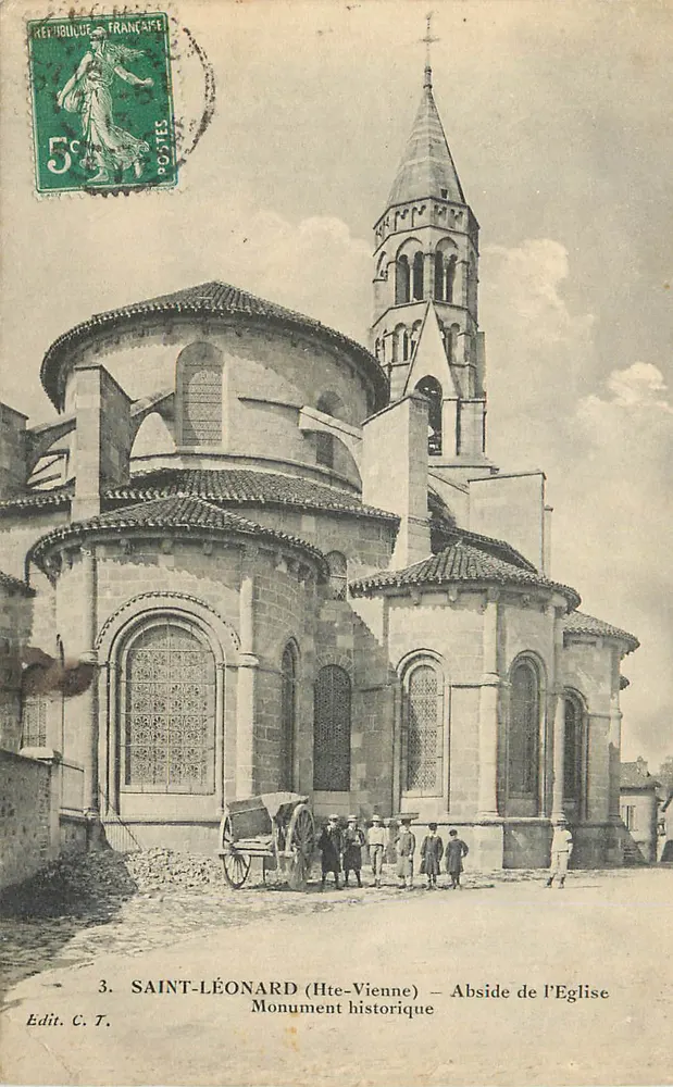 Saint-Léonard (Hte-Vienne) — Apsis der Kirche — Denkmal — Edit. C. T. - Vorderseite