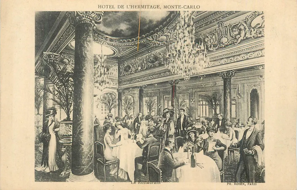 Hotel de l'Hermitage, Monte-Carlo — El Restaurante — PH. Rosen, París - Anverso