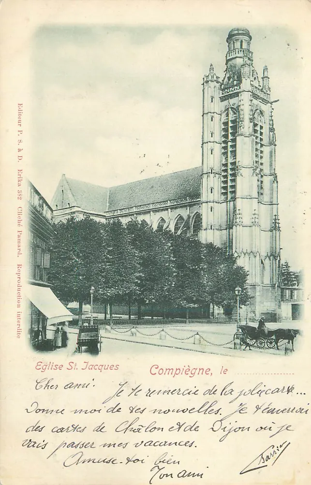 Igreja de São Jacó — Compiègne — Editor P. S. & D. Étrka 382 - Frente