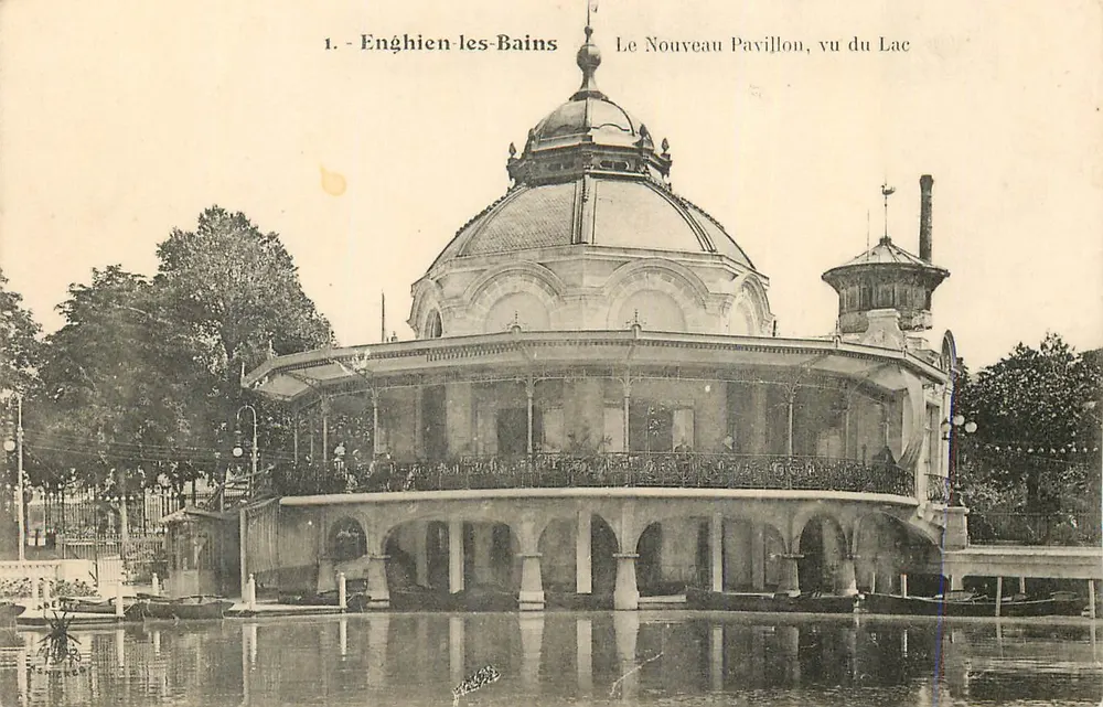 Enghien-les-Bains — Das Neue Pavillon, vom See aus gesehen — Verleger: A. Lefebvre, n°1 - Vorderseite