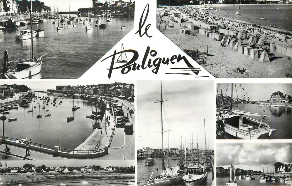 Le Pouliguen — vista panorâmica do porto e da praia — editor não visível - Frente