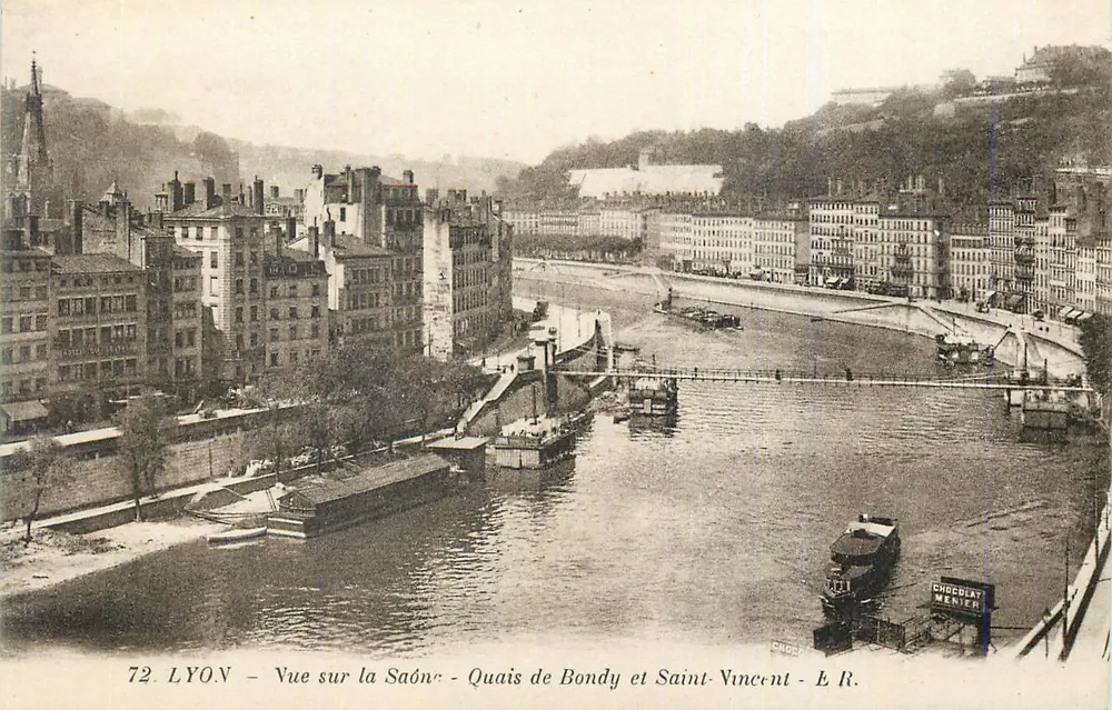 Lyon - Ansicht über die Saône - Ufer von Bondy und Saint-Vincent - E.R. - Vorderseite