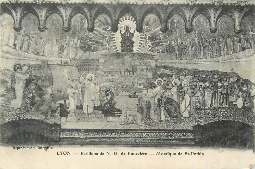 LYON – Basilika Notre-Dame de Fourvière – Mosaik von St. Pothin - Vorderseite