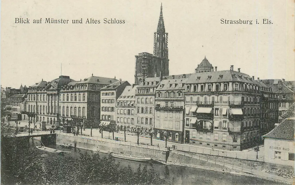 Straßburg — Ansicht des Münsters und des Alten Schlosses — Verlag nicht sichtbar - Vorderseite