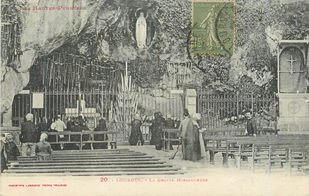 Lourdes - Die Mirakelgrotte — Phototype Labouché Frères, Toulouse, Nr. 20 - Vorderseite