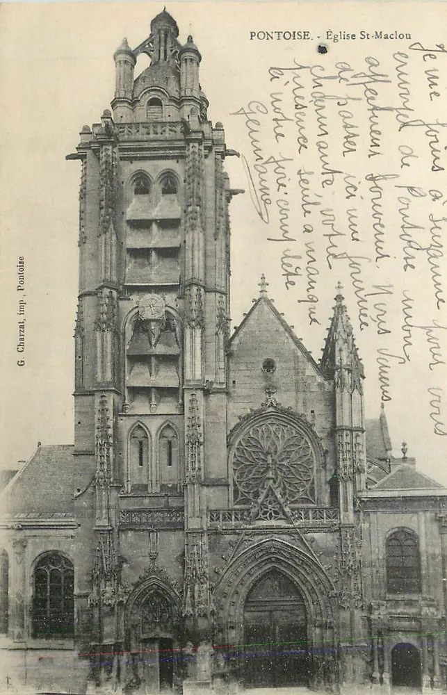 Pontoise. Igreja de São Maclon — G. Charzat, imp. Pontoise - Frente