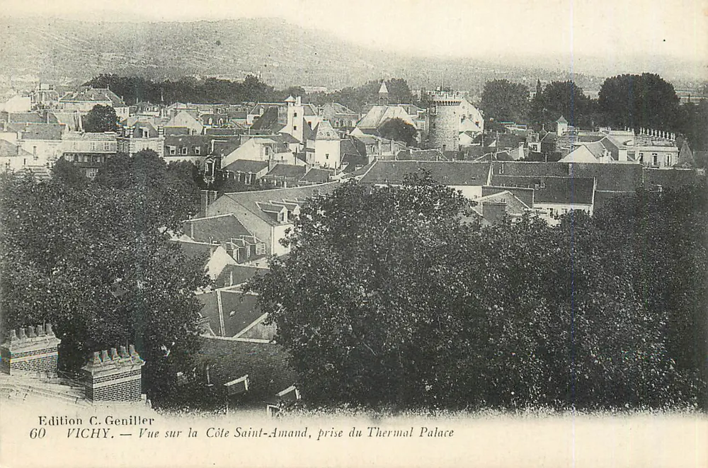 Vichy — Ansicht der Côte Saint-Amand, aus dem Thermal Palace genommen — Edition C. Geniller, n°60 - Vorderseite