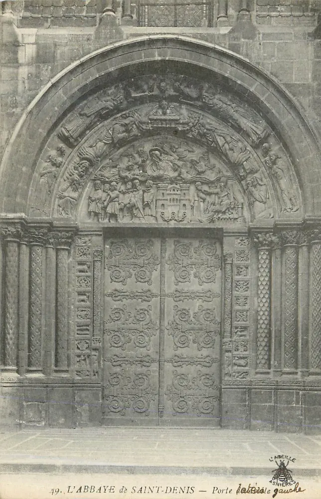 A ABBEY de SAINT-DENIS — Porta lateral esquerda — L'ABEILLE SOMIERE - Frente