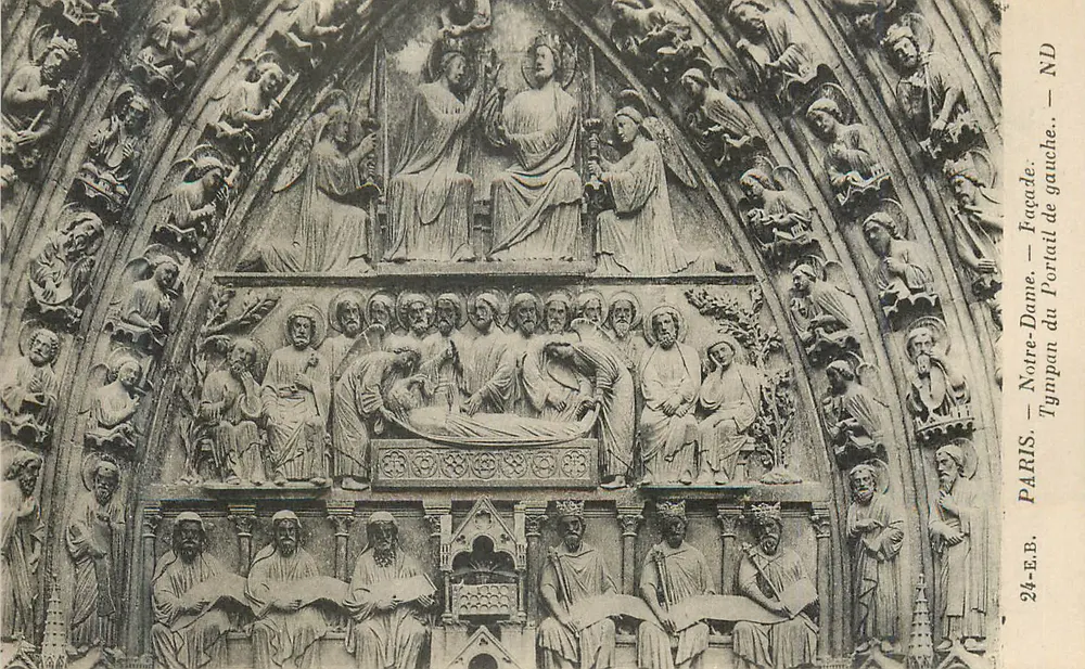 Notre-Dame de Paris — Fassade — Linker Portal — Typan - Vorderseite