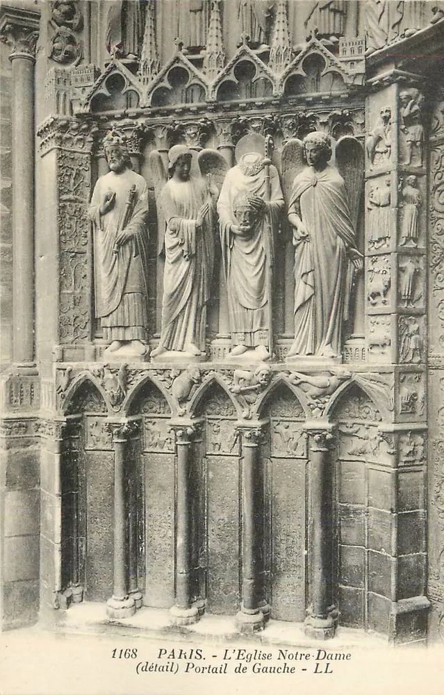 Paris - Die Kirche Notre-Dame - Linker Portal - Detail - Vorderseite