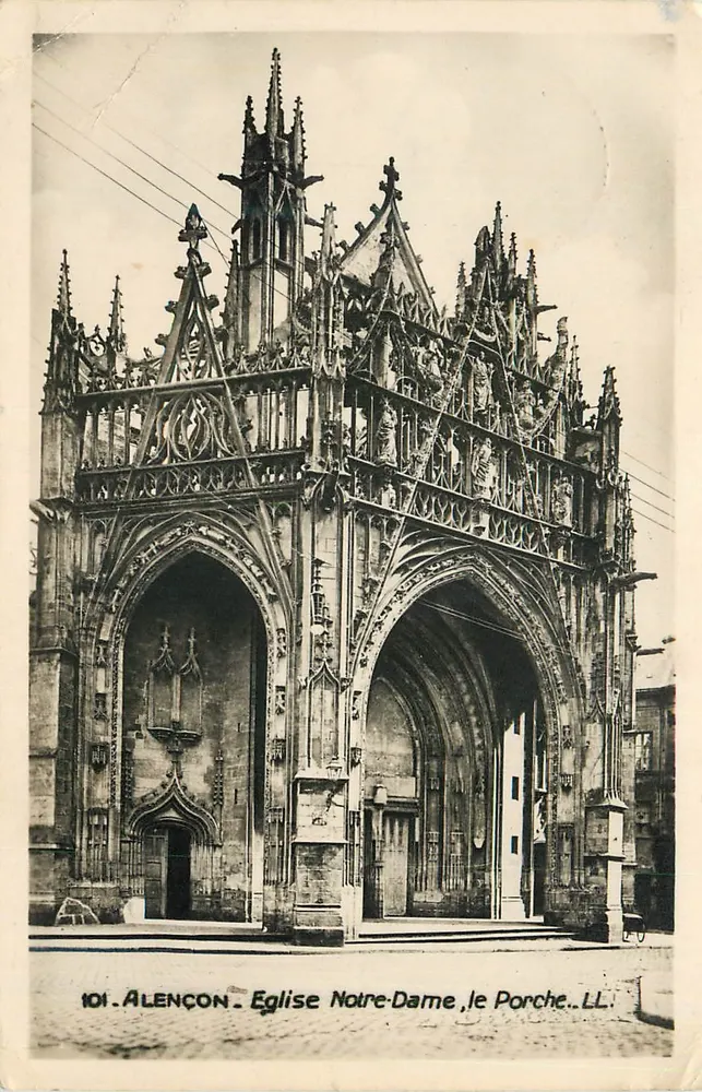 Alençon — Kirche Notre-Dame, der Portalbereich — LL, n° 101 - Vorderseite