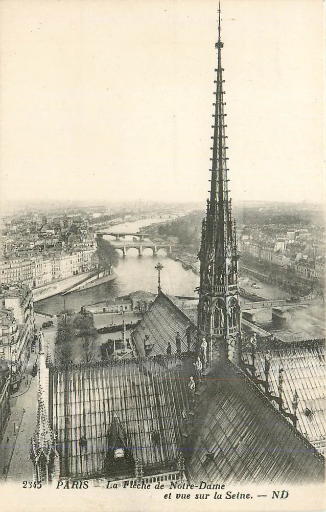 Paris — Die Spitze von Notre-Dame und Blick auf die Seine — ND - Vorderseite