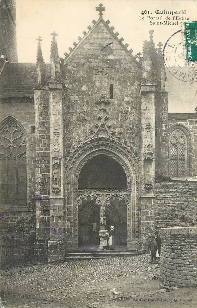 Quimperlé — Der Portal der Kirche Saint-Michel — Collection Villard, Quimper - Vorderseite