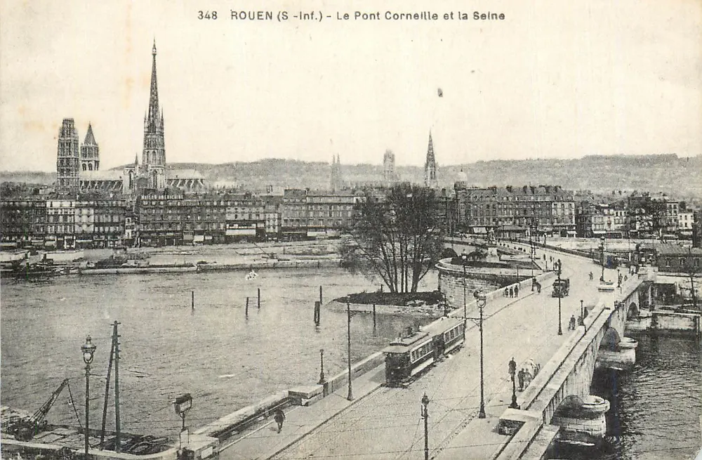 Rouen (S-Inf.) - Der Pont Cornelle und die Seine — anonymer Verleger, Seriennummer 348 - Vorderseite