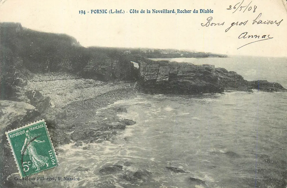 Pornic (L.-Inf.) — Küste der Noveilllard, Teufelsfelsen — Edition Pillorget, St-Nazaire - Vorderseite