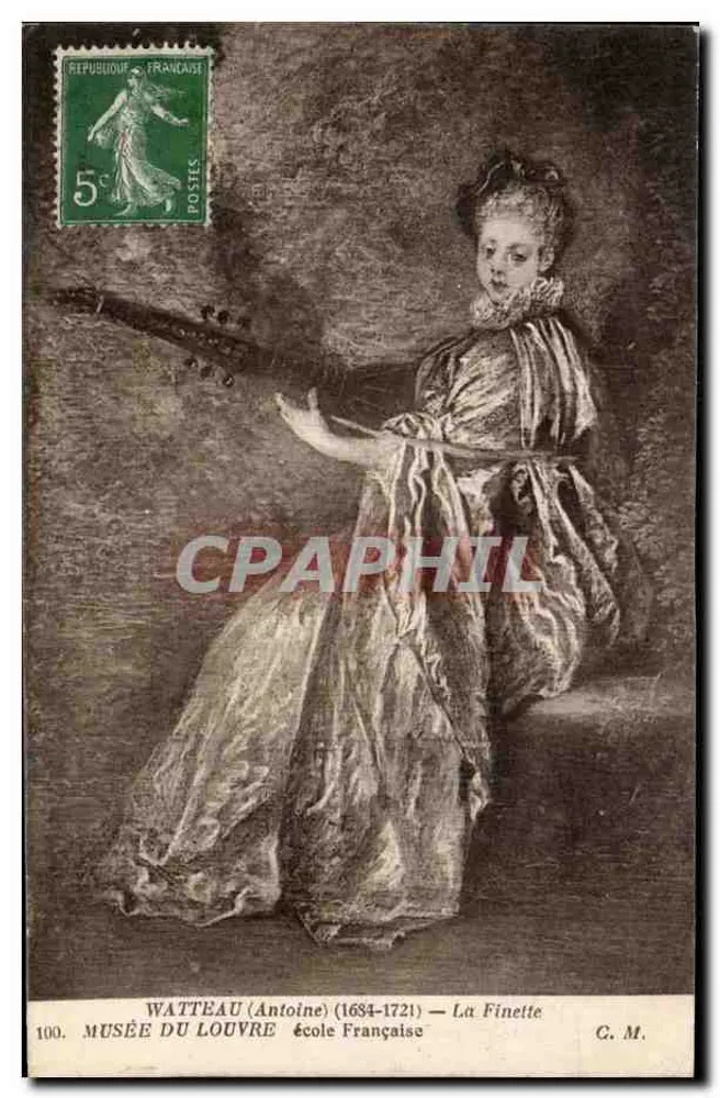Watteau (Antoine) — Die Kleine — Musée du Louvre, französische Schule, Nr. 100, Ausgabe C.M. - Vorderseite