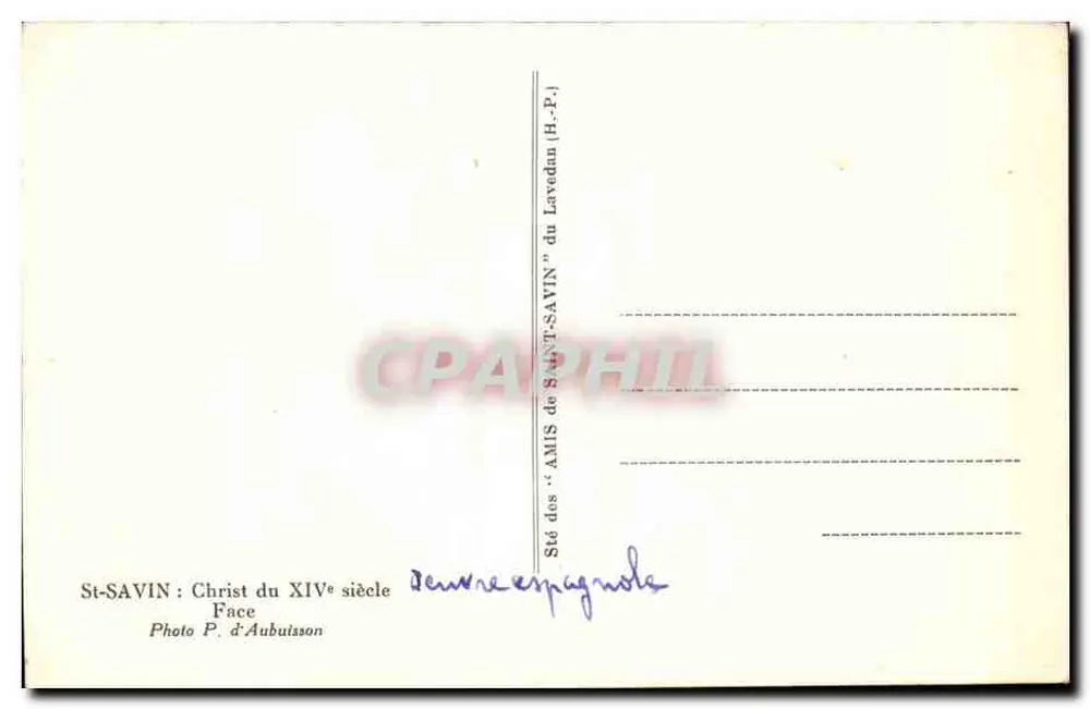 Saint-Savin — Cristo del siglo XIV — Foto P. d'Aubuisson - Reverso