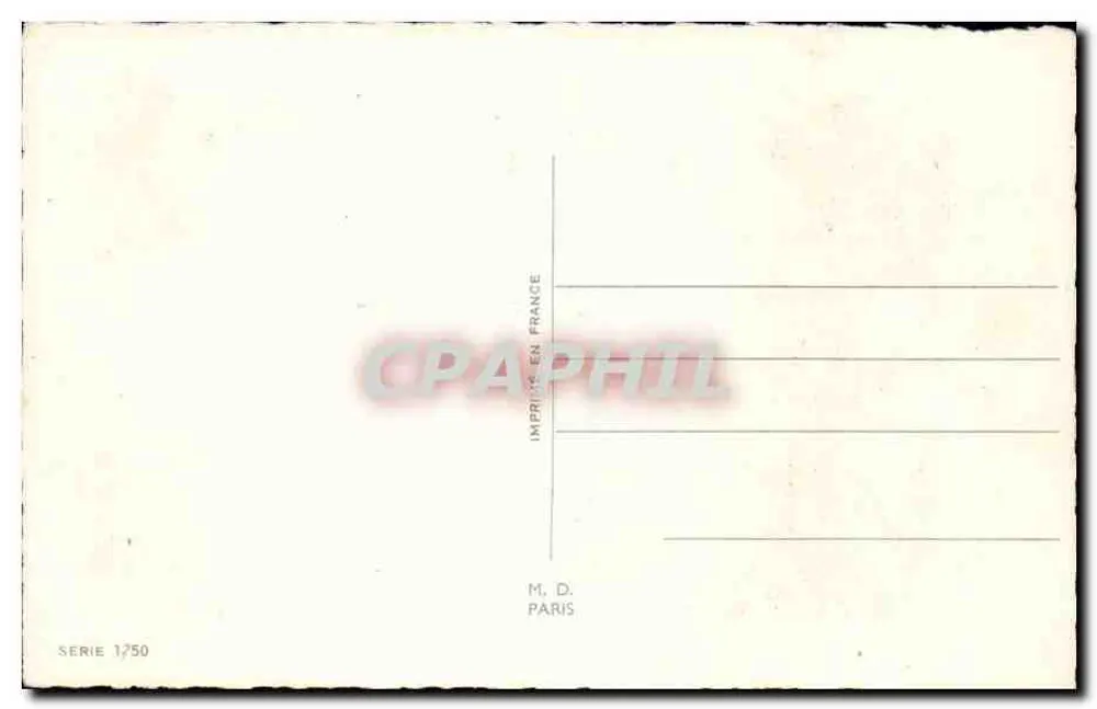 Pueblo nevado — tarjeta postal de Navidad — M. D. Paris, serie 1750 - Reverso