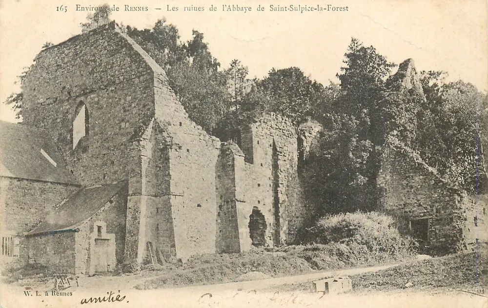Rennes — Die Ruinen der Abtei Saint-Sulpice-la-Forêt — W. L. à Rennes - Vorderseite