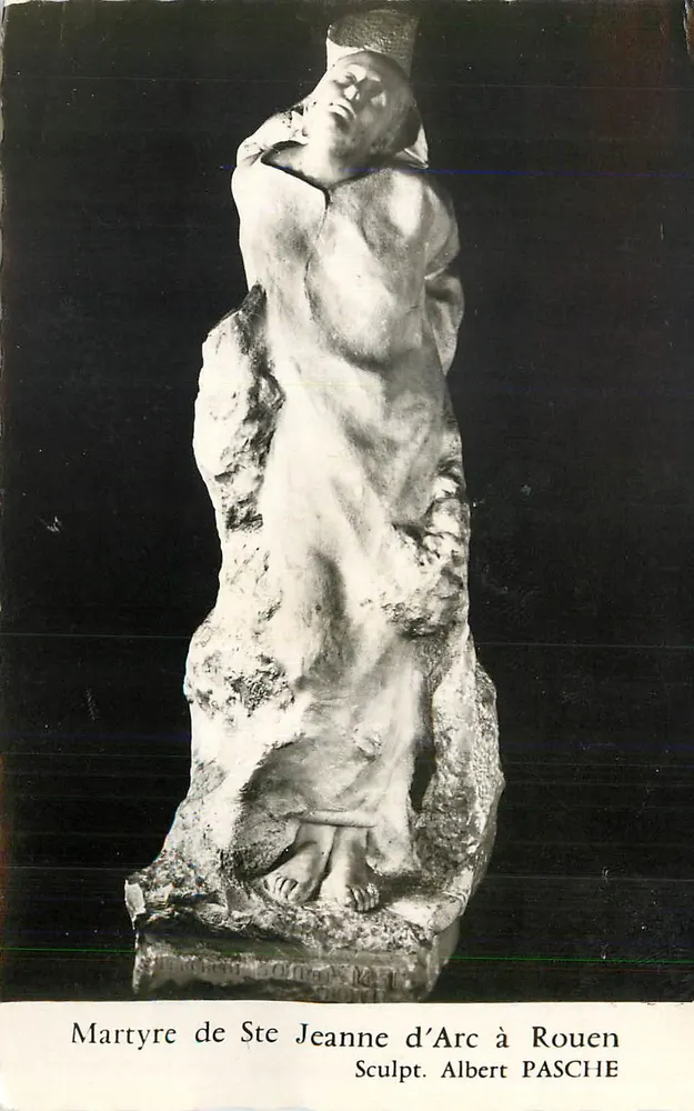 Martyrium der hl. Johanna von Orleans in Rouen — Skulptur von Albert PASCHE - Vorderseite