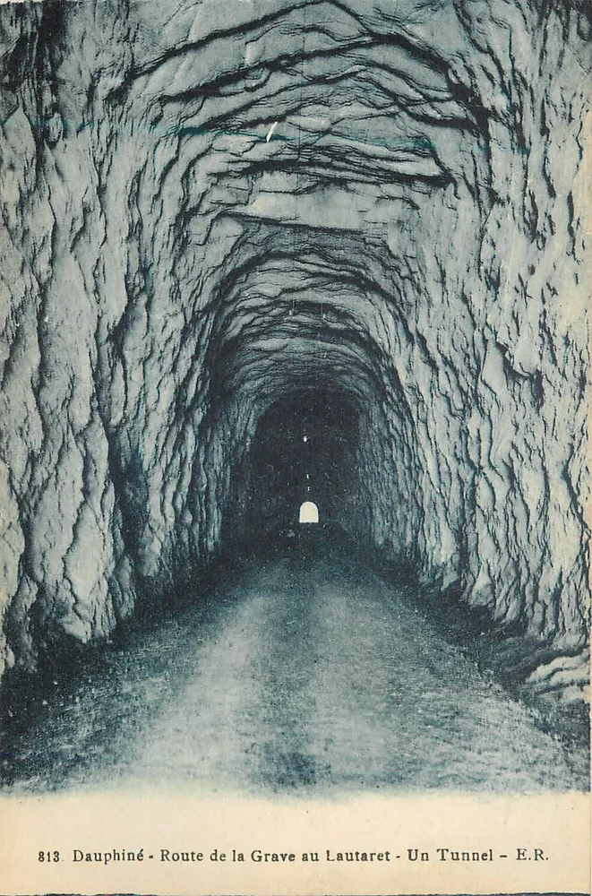 Straße von La Grave nach Lautaret - Ein Tunnel - E.R. - Vorderseite